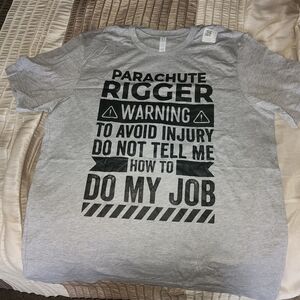 Gray Parachute Rigger Graphic T-Shirt